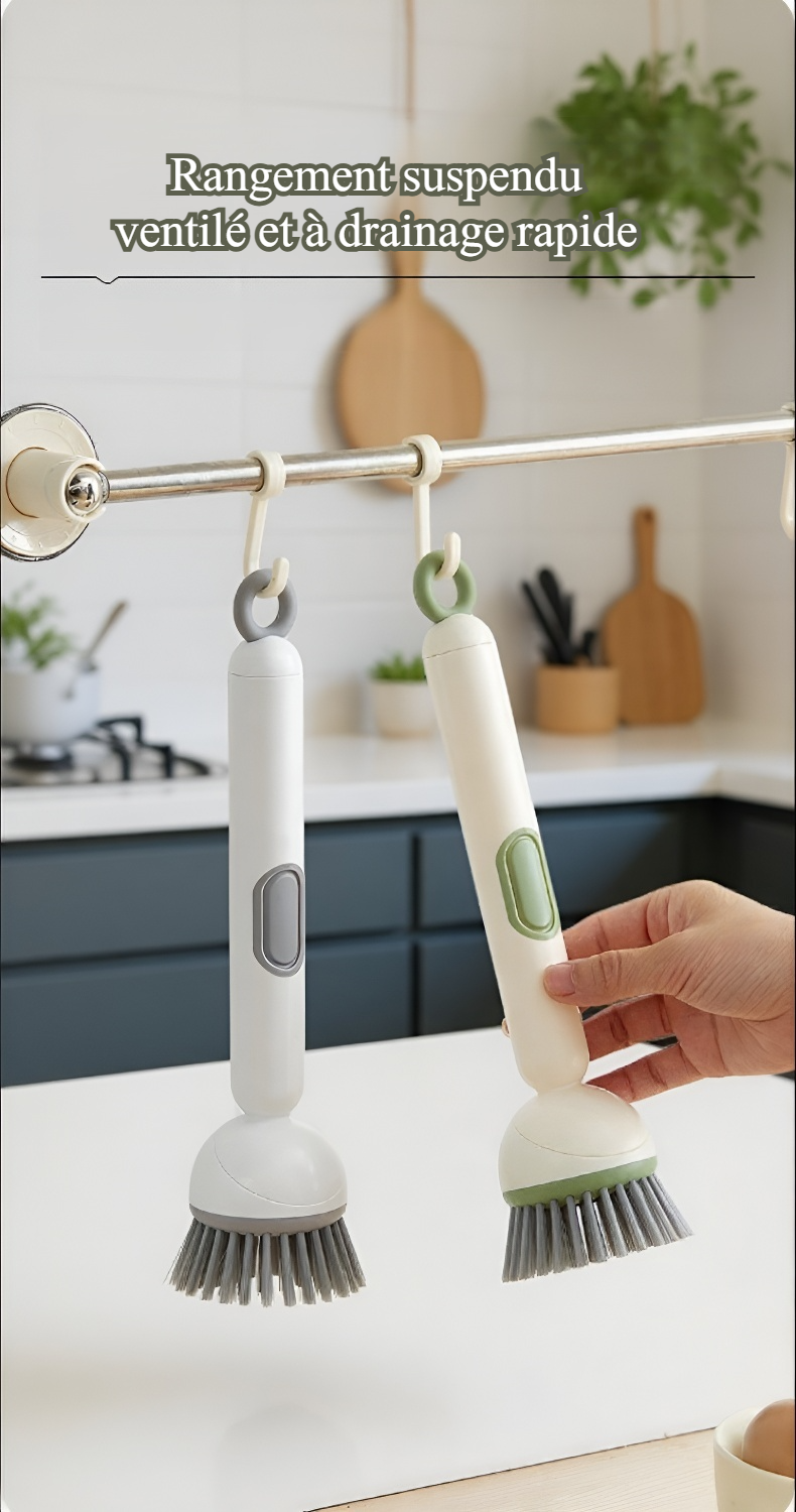 Brosse à poêle anti-rayures pour nettoyage efficace