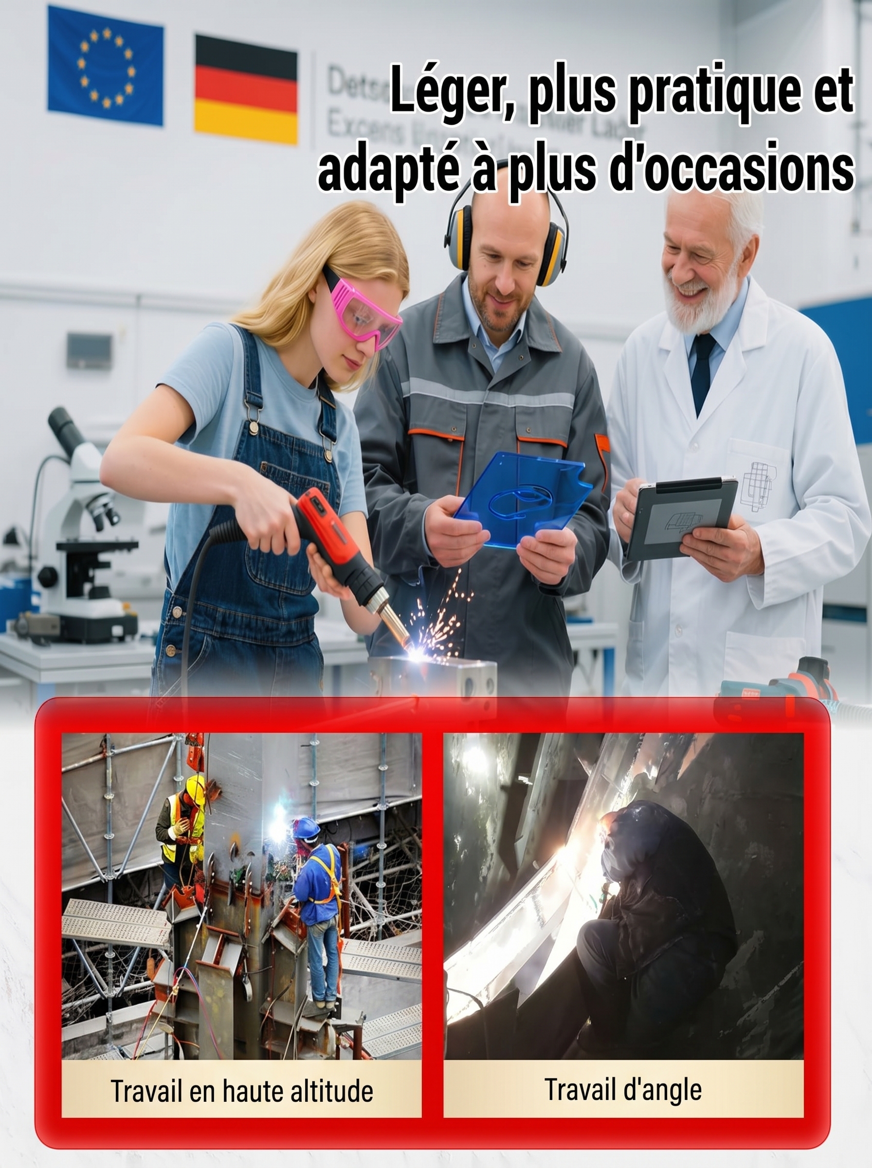 【Certifié LNE 100% Sécurisé】🏆Pistolet de Soudage Laser 5-en-1 (Brevet Ingénieurs Français) | Réparez Facilement Sans Artisan🛠️ | Coupe et Dérouille Sans Étincelle | sécurité 100% anti-brûlure🛡️ | sans câble ni générateur