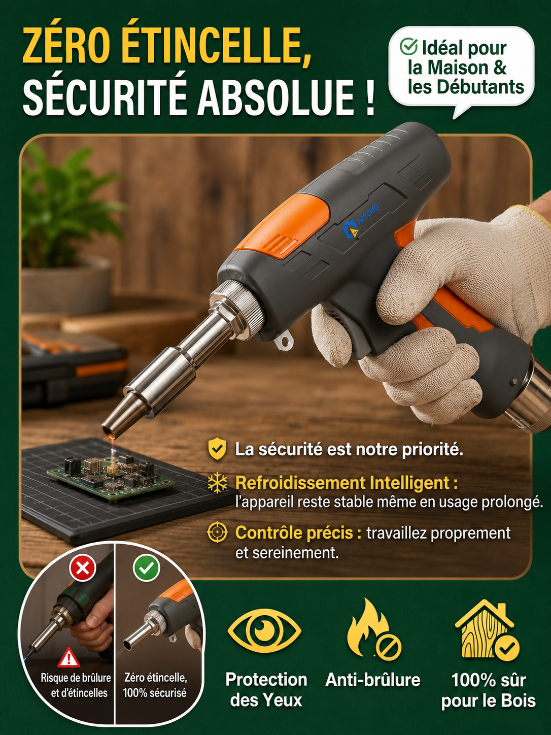 【Certifié LNE 100% Sécurisé】🏆Pistolet de Soudage Laser 5-en-1 (Brevet Ingénieurs Français) | Réparez Facilement Sans Artisan🛠️ | Coupe et Dérouille Sans Étincelle | sécurité 100% anti-brûlure🛡️ | sans câble ni générateur