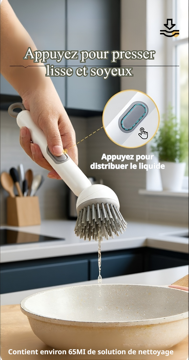 Brosse à casserole adaptée à différentes tailles