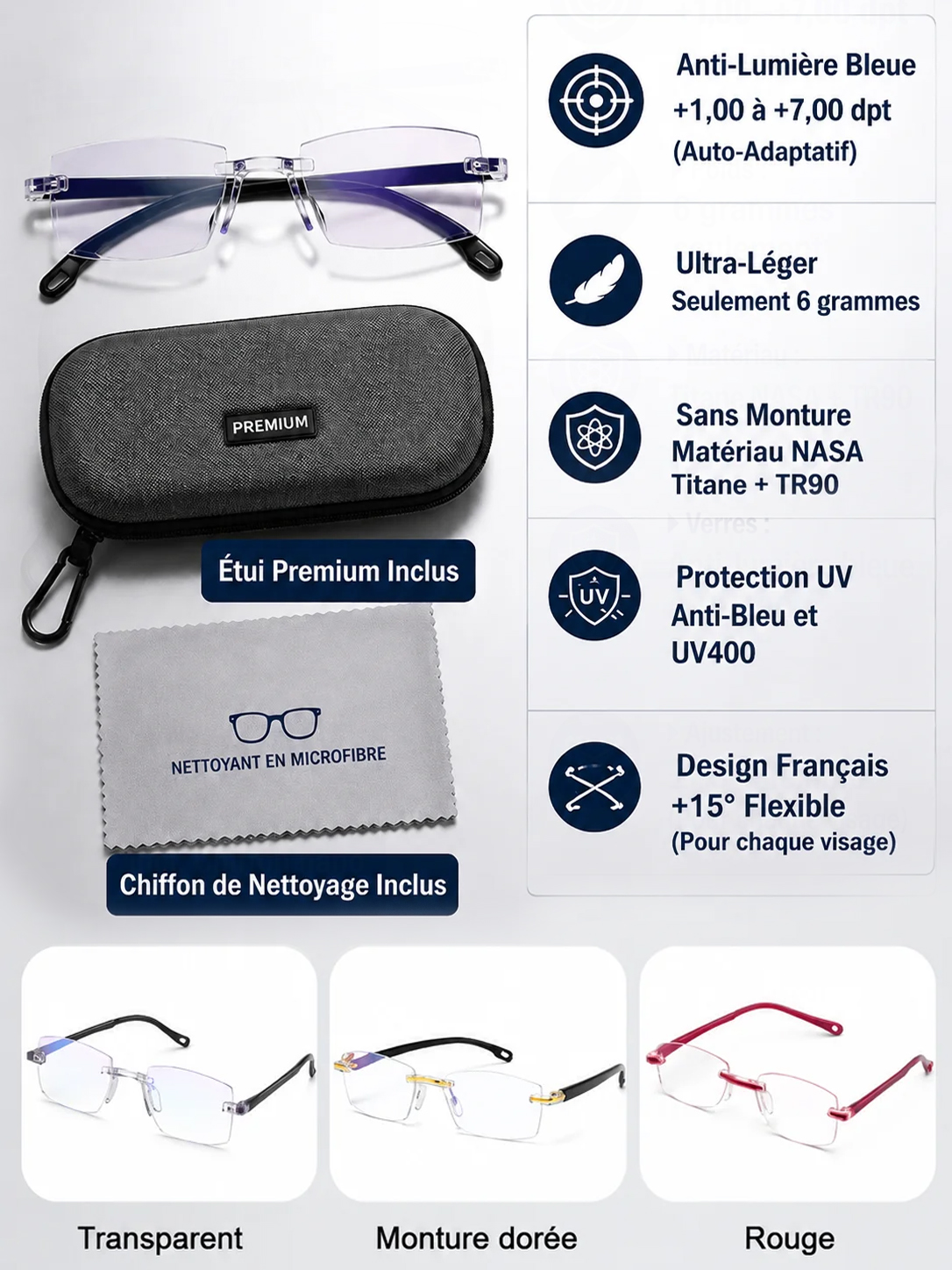 【 Révolution Optique 】Lunettes Intelligentes 3-en-1🔥Technologie Allemande & Anti-UV | Aucun examen de la vue requis | Lunettes progressives autofocus 0,01s🧬 | +1,00 à +7,00 dioptries, réglage continu lecture/conduite👓