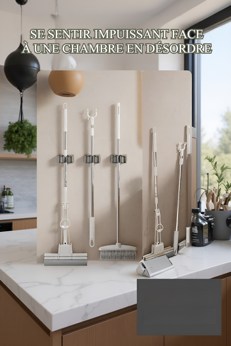 Installation facile du support de balai sans perçage