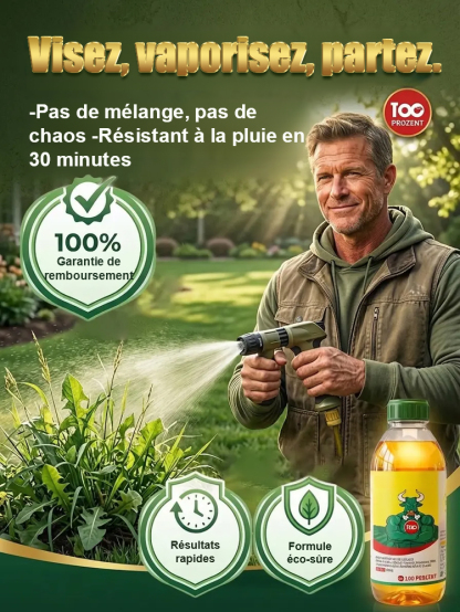 【Satisfaitou Doublement Remboursé】Désherbant Écologique AgroParisTech🌿 | Protection Anti-Repousse 5 Ans | Sans Glyphosate Conforme à la Loi Labbé🛡️ | Sécurité totale pour abeilles, enfants et animaux de compagnie🐝