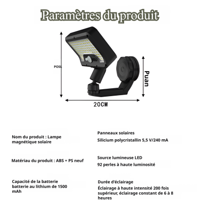 Lampe solaire d’extérieur pour jardin