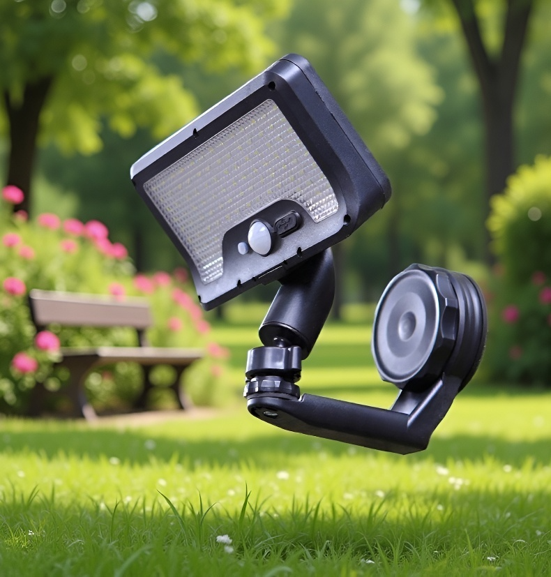 Lampe solaire puissante en fonctionnement la nuit