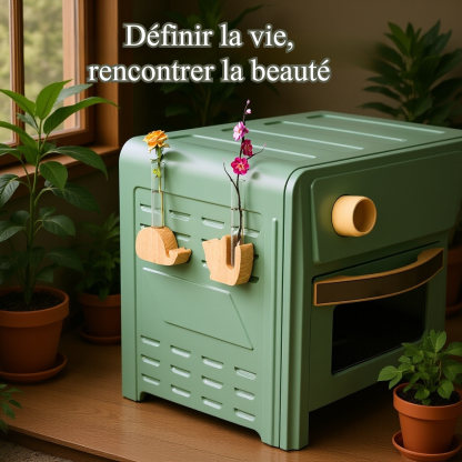 Vase magnétique en tube à essai en bois naturel pour réfrigérateur
