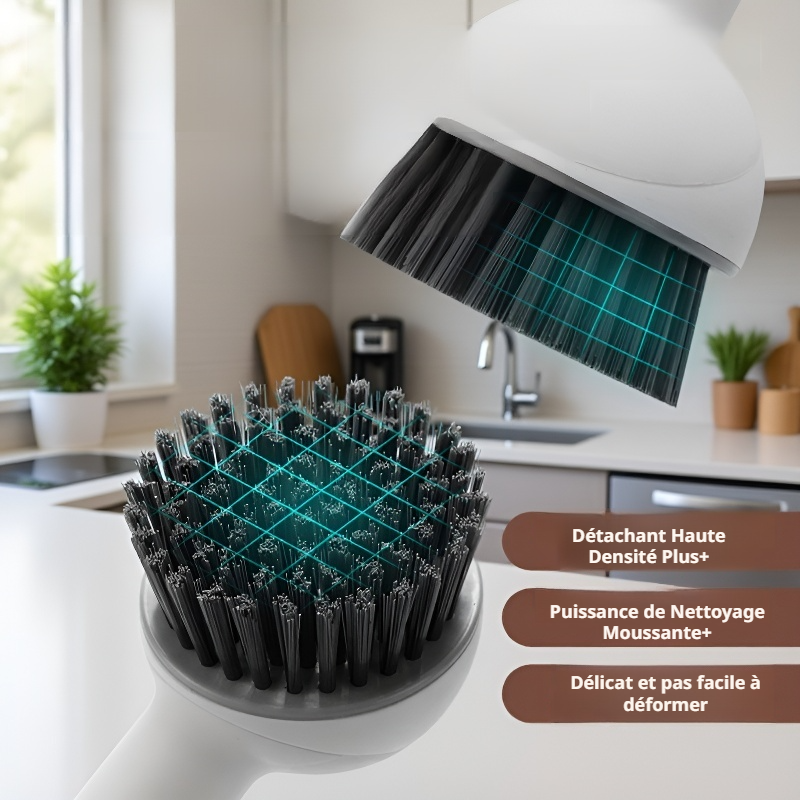 Brosse à casserole rotative réglable