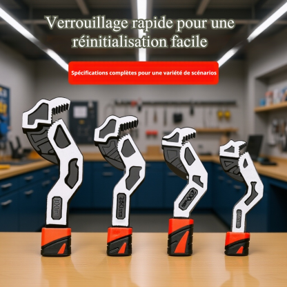 Clé à molette multifonction à grande ouverture avec verrouillage automatique