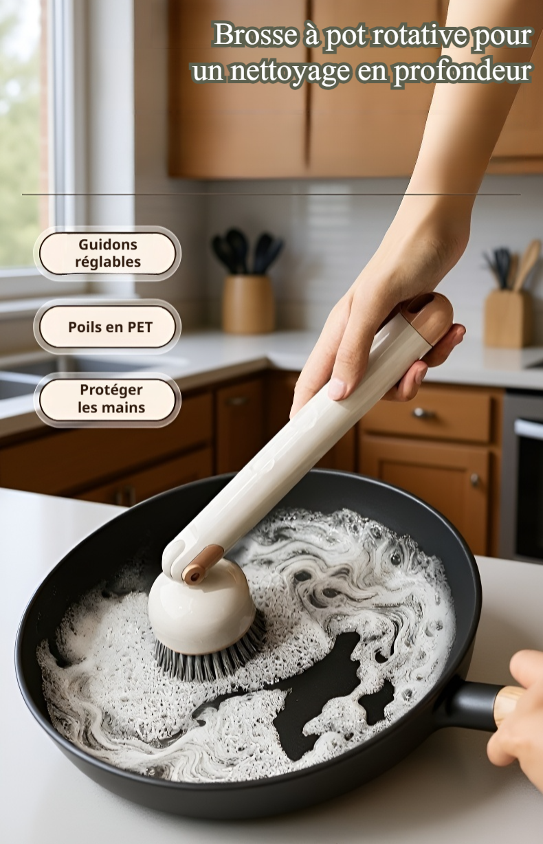 Brosse à vaisselle à long manche pour nettoyage cuisine