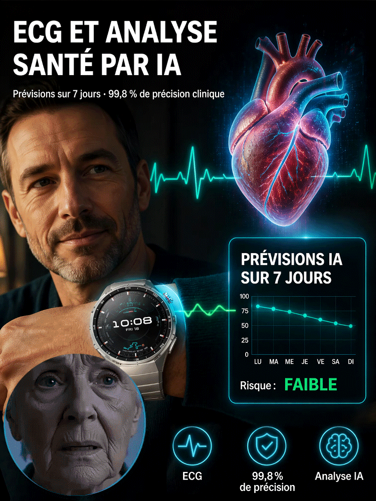 Montre Connectée Santé Huawei Watch GT6⌚ | Technologie Micro-Médicale Non Invasive🩺 | Capteur Micro-Médical Intégré❤️ | Suivi Automatique Glycémie et Tension Sans Piqûre ni Douleur🏃‍♂️