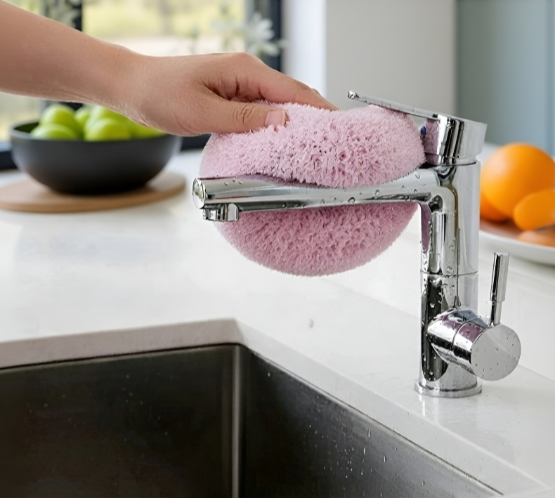 Détail des poils antibactériens de la brosse