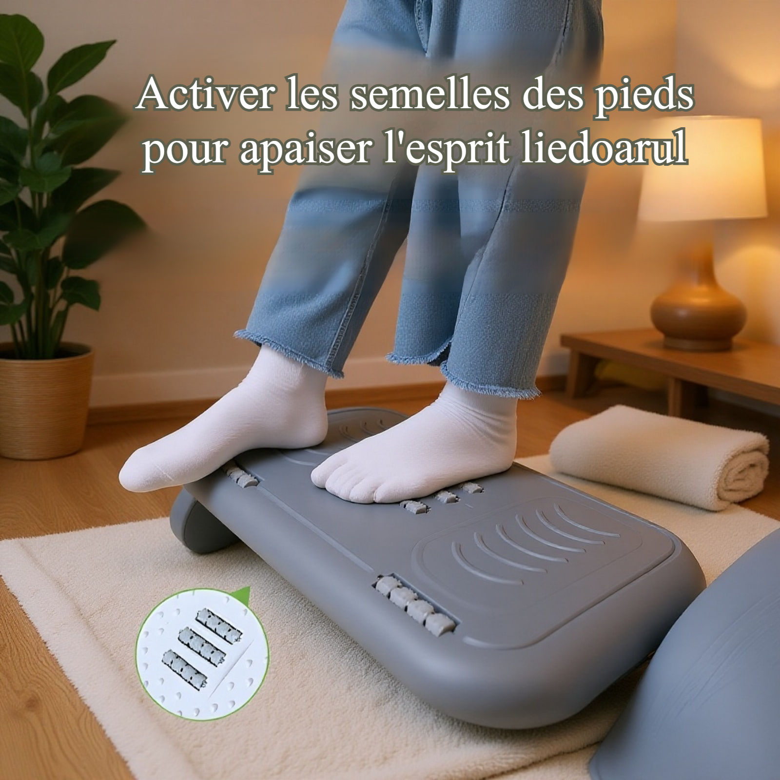 Tabouret massage pieds ergonomique et ajustable
