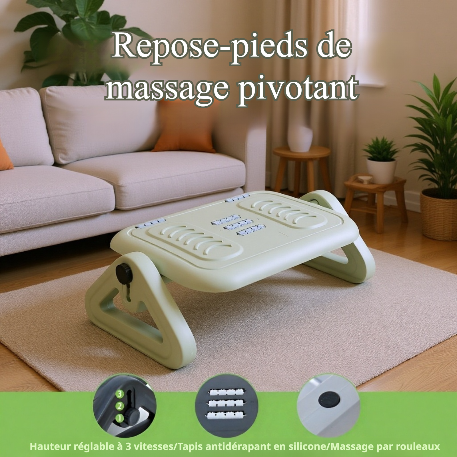 Tabouret repose-pieds massant réglable