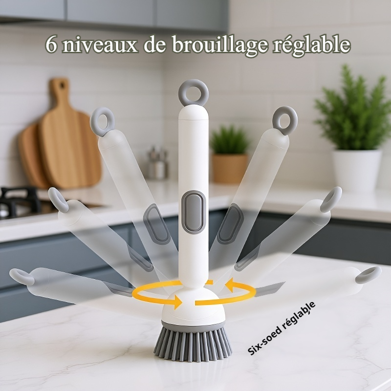 Brosse à casserole rotative réglable