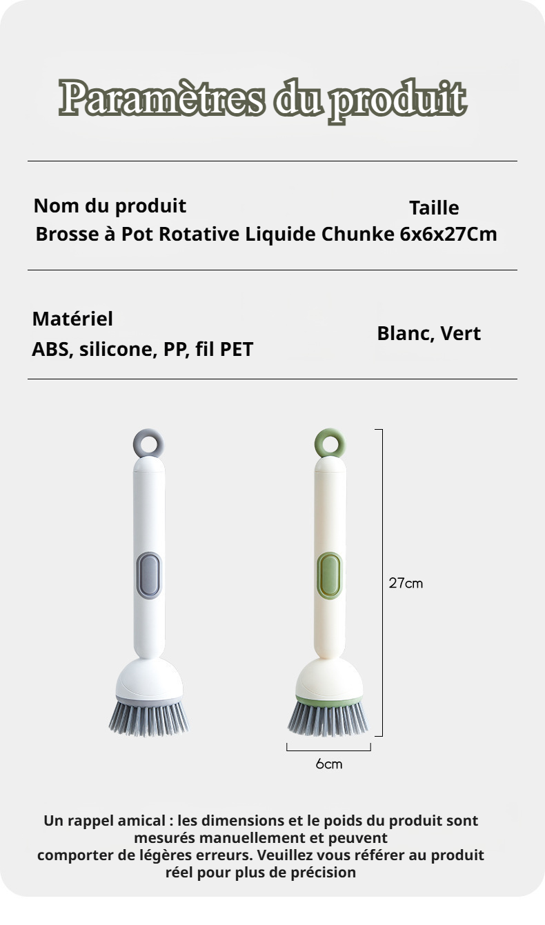Brosse multi-usage pour casseroles et poêles