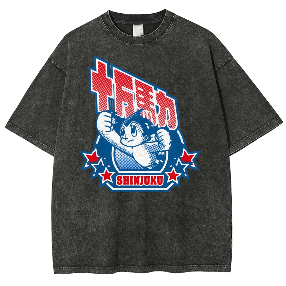 SHINJUKU Washed Vintage Short Sleeves T-Shirt