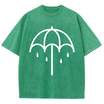 "Bring Me The Horizo" Printed Washed T-Shirt