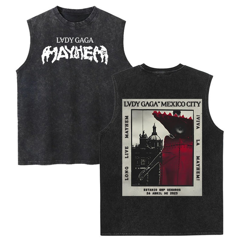 Lady Gaga Mayhem Washed Fitness Tank Top