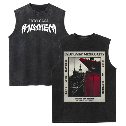 Lady Gaga Mayhem Washed Fitness Tank Top