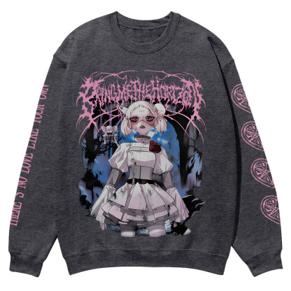 "Bring Me The Horizo" Print Casual Crewneck Sweatshirt