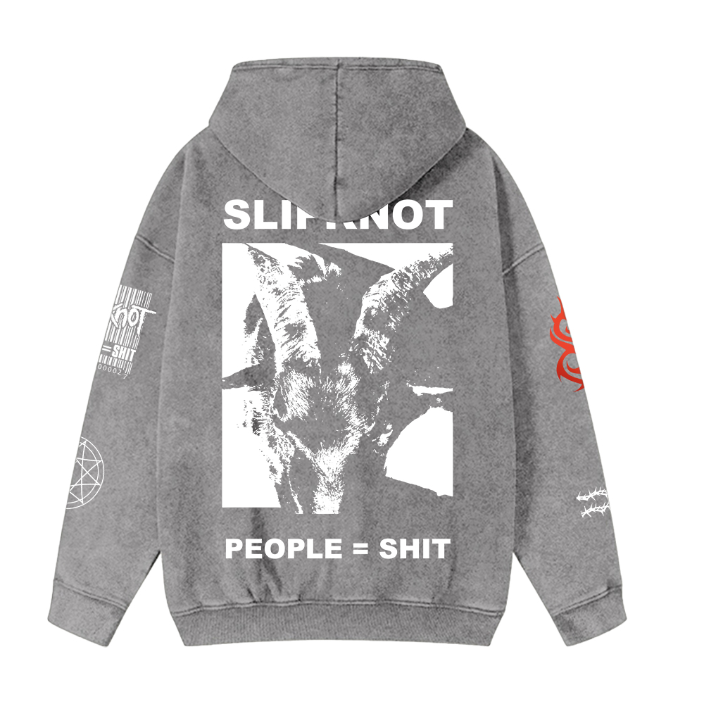 Unisex Vintage SlipKnot Band Washed Cotton Zipper Hooded Sweatshirt