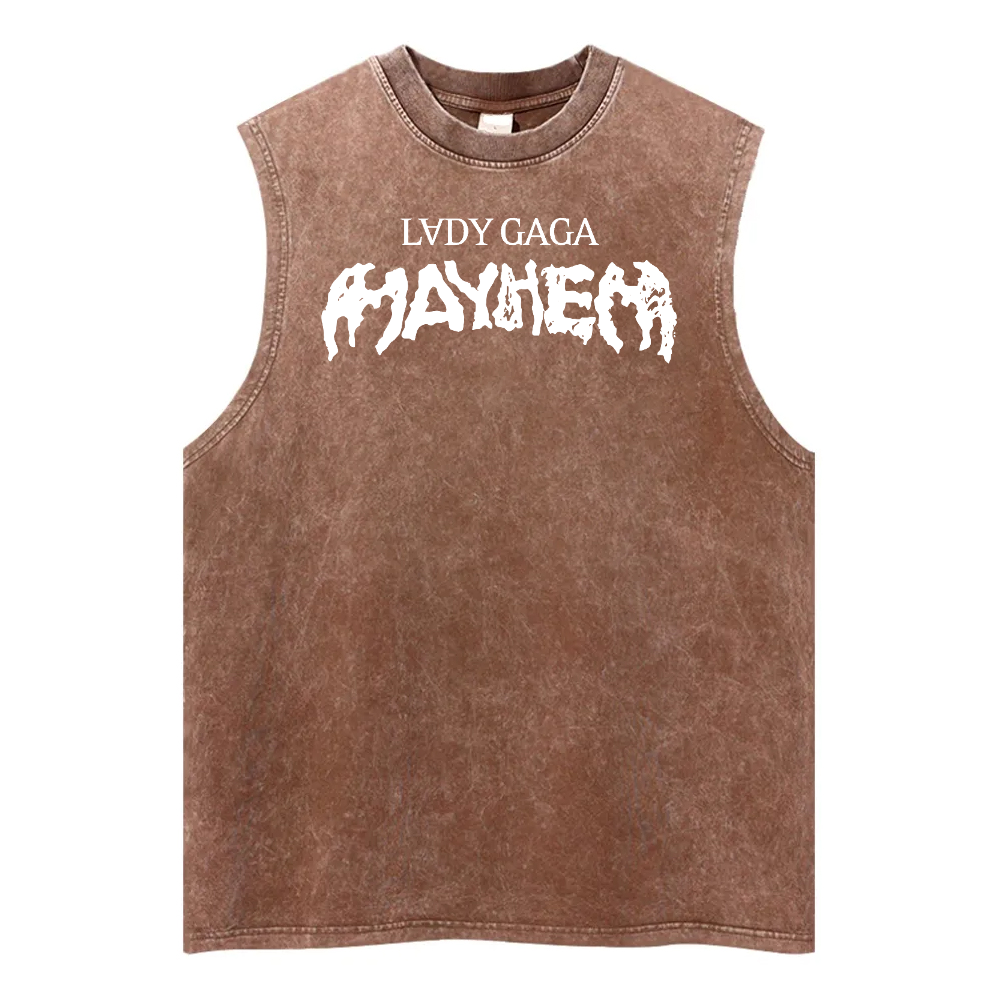 Lady Gaga Mayhem Washed Fitness Tank Top