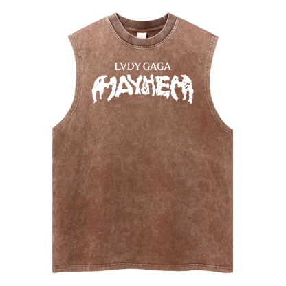 Lady Gaga Mayhem Washed Fitness Tank Top
