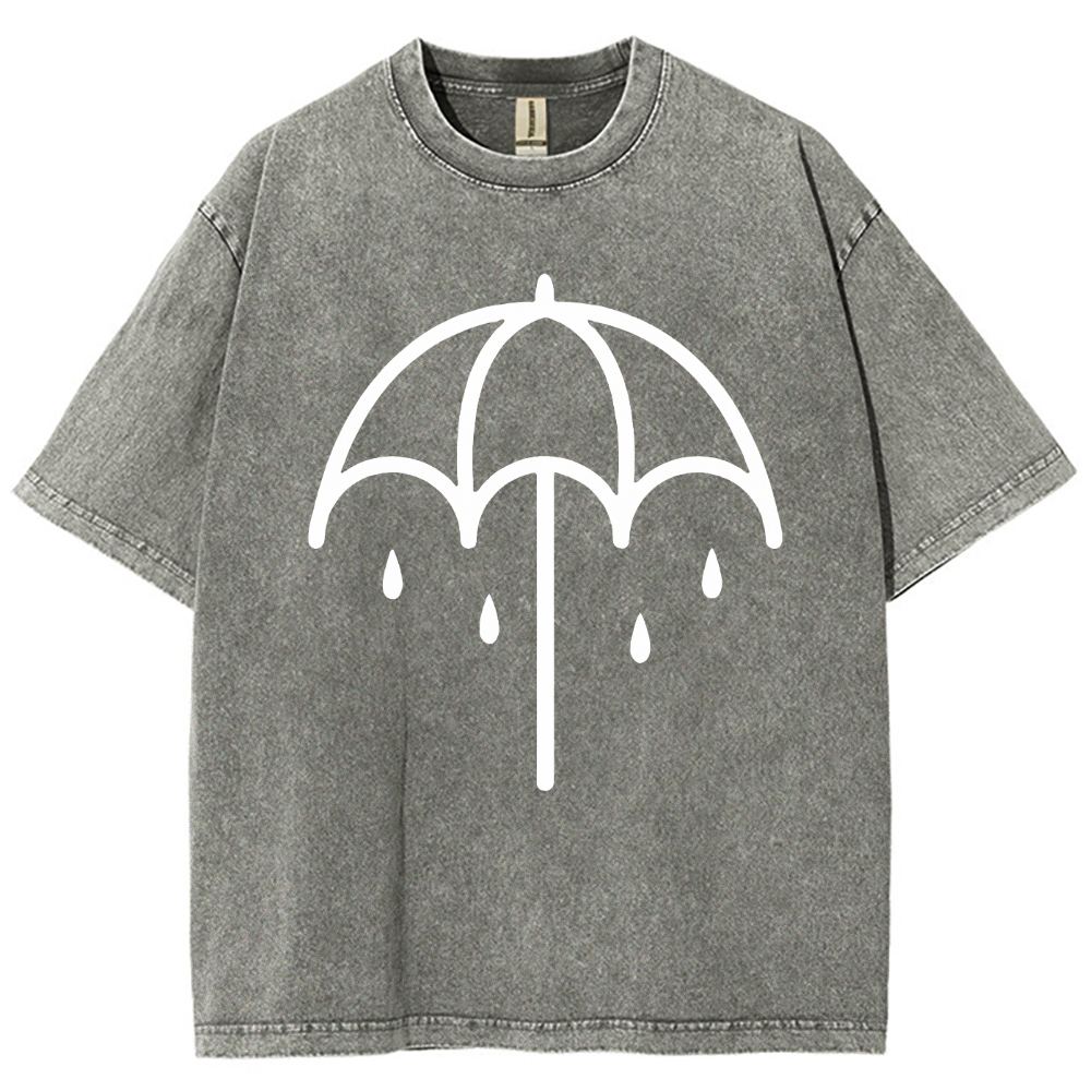 "Bring Me The Horizo" Printed Washed T-Shirt