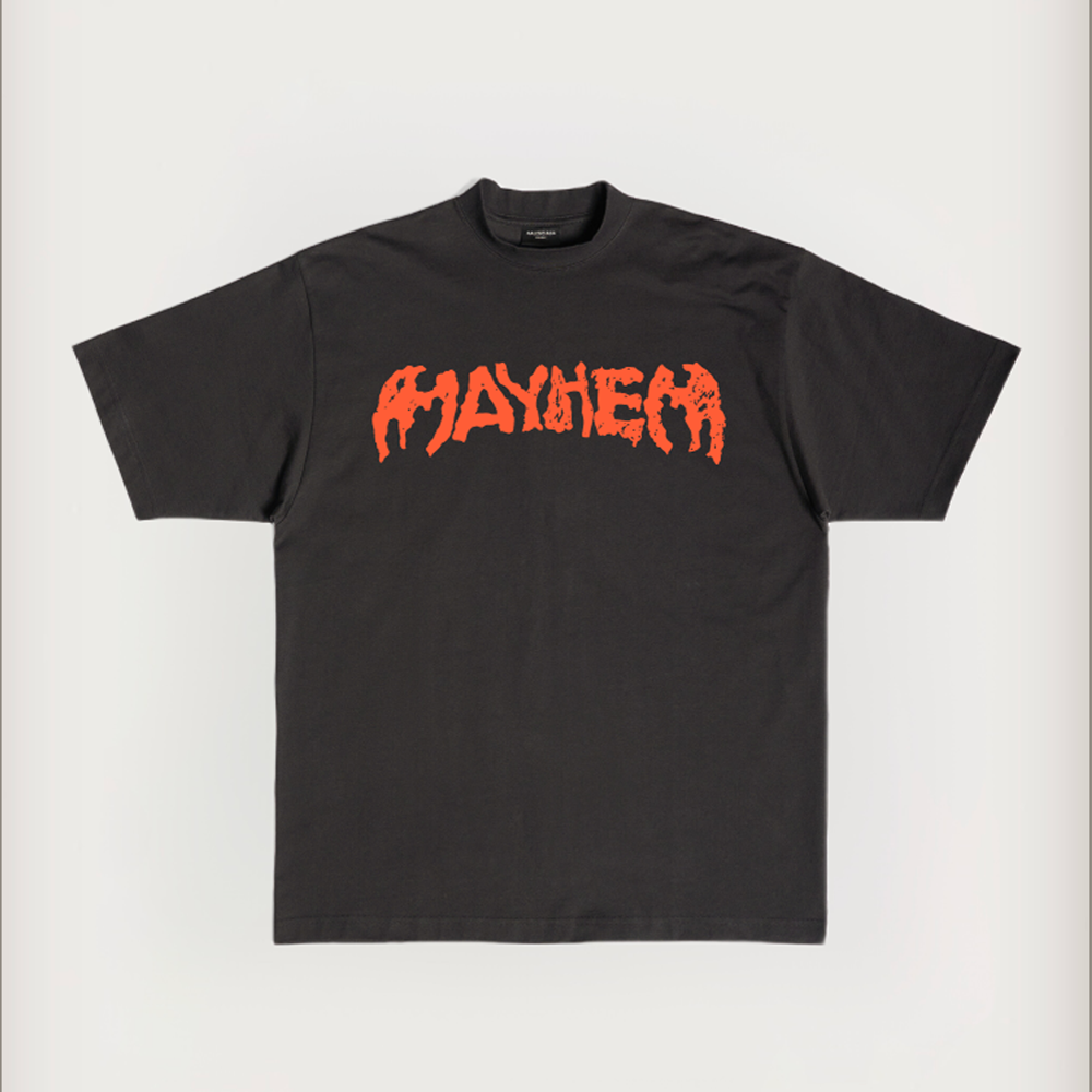 Mayhem Single Orange Prints Short Sleeves T shirt