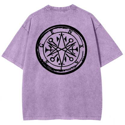 "Bring Me The Horizon" Black Metal Genexis Print Washed T-Shirt