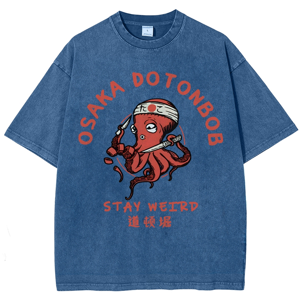 Japanese Octopus Unisex Fit Washed T-Shirt