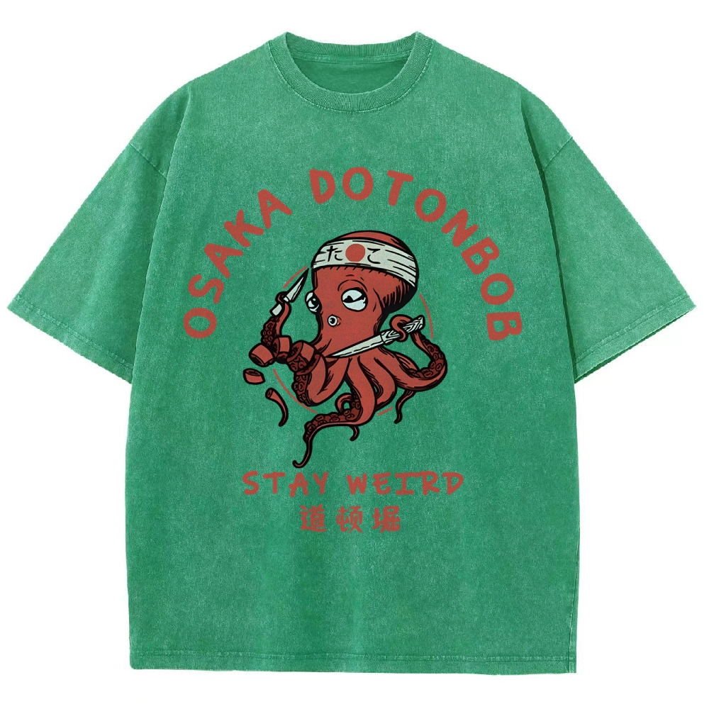 Japanese Octopus Unisex Fit Washed T-Shirt