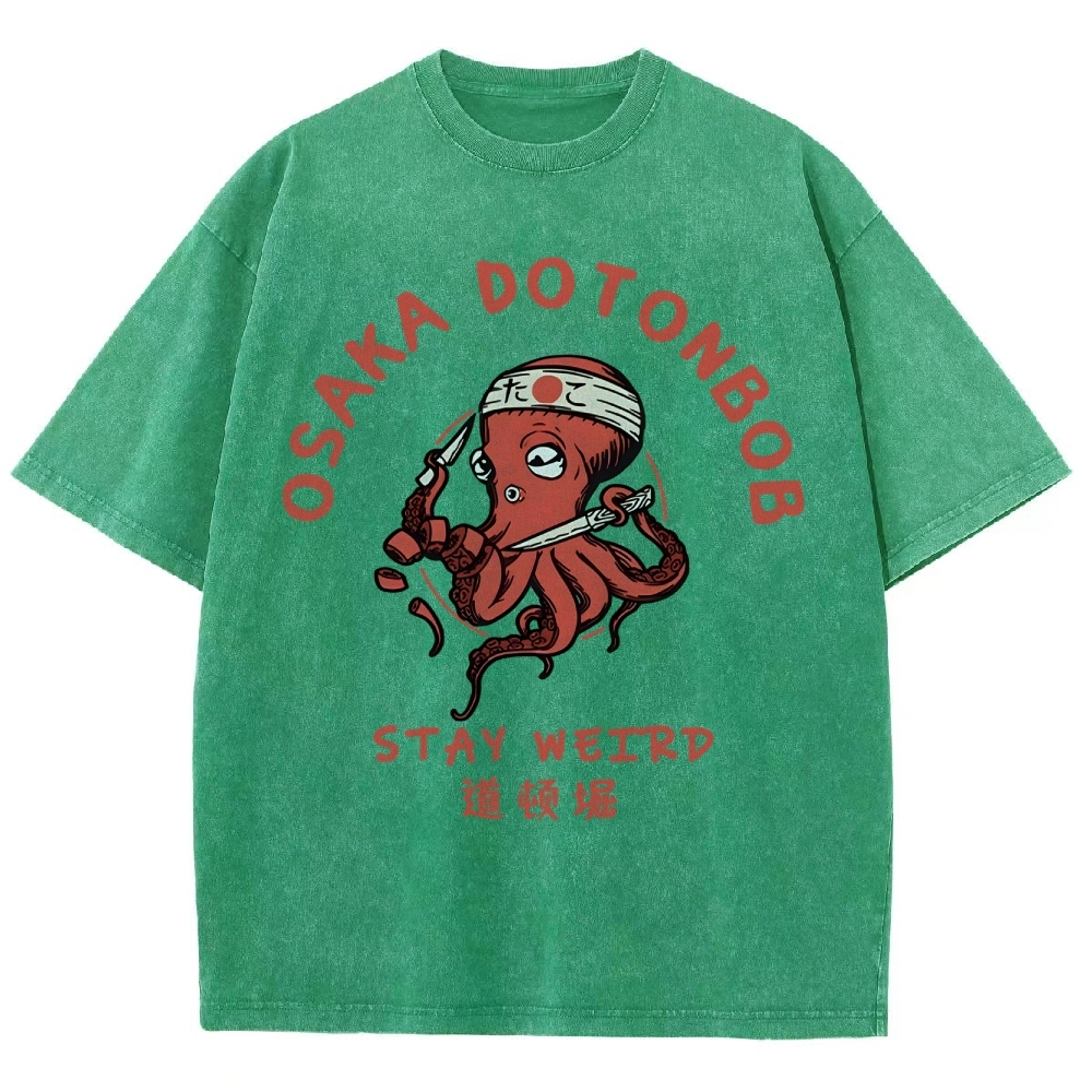 Japanese Octopus Unisex Fit Washed T-Shirt