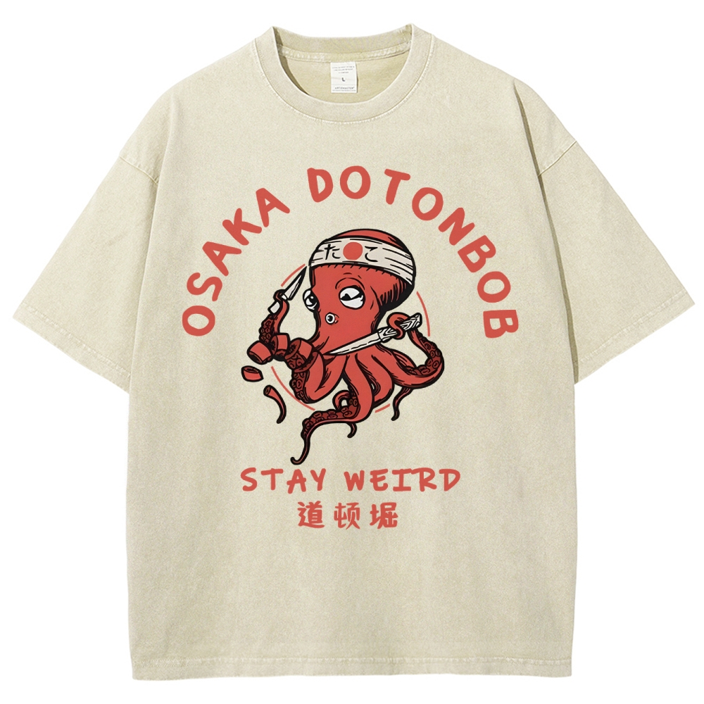 Japanese Octopus Unisex Fit Washed T-Shirt