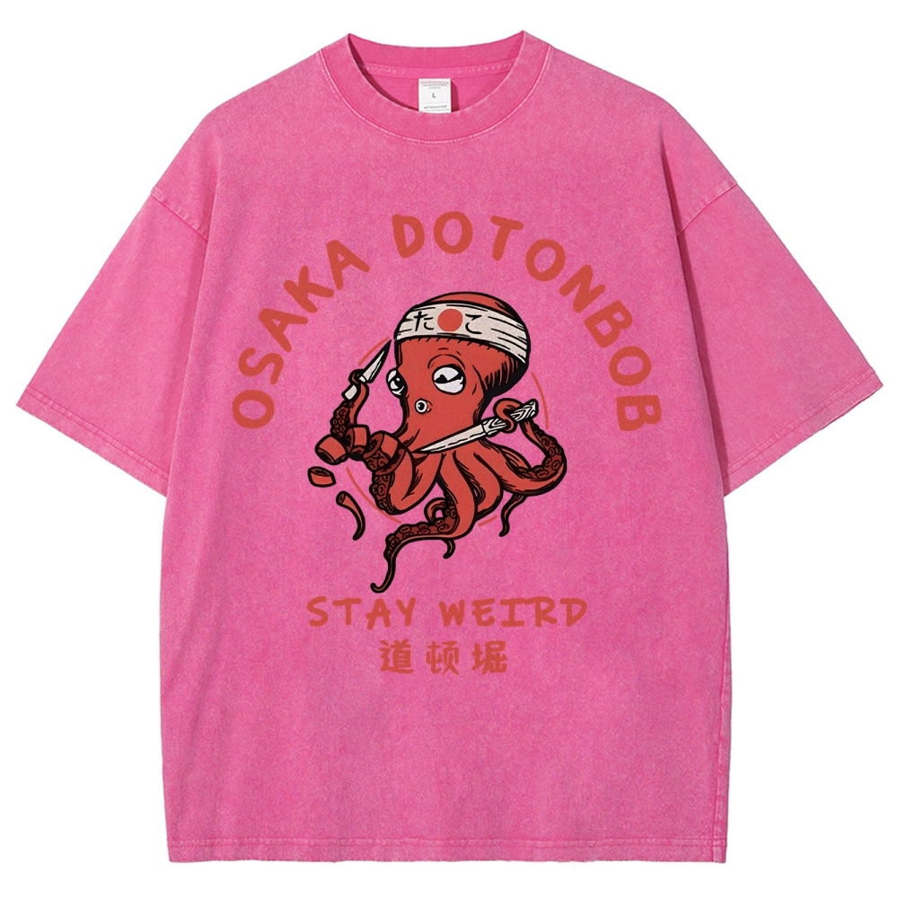 Japanese Octopus Unisex Fit Washed T-Shirt