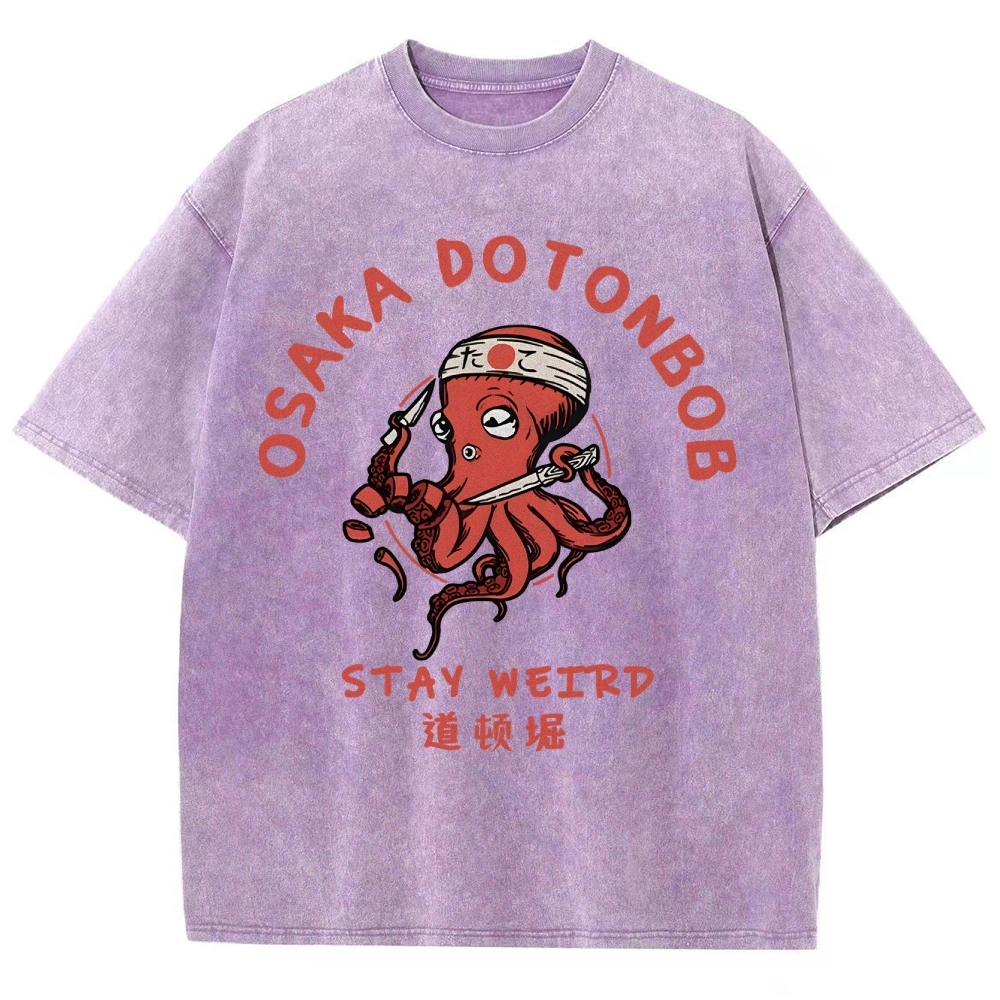 Japanese Octopus Unisex Fit Washed T-Shirt