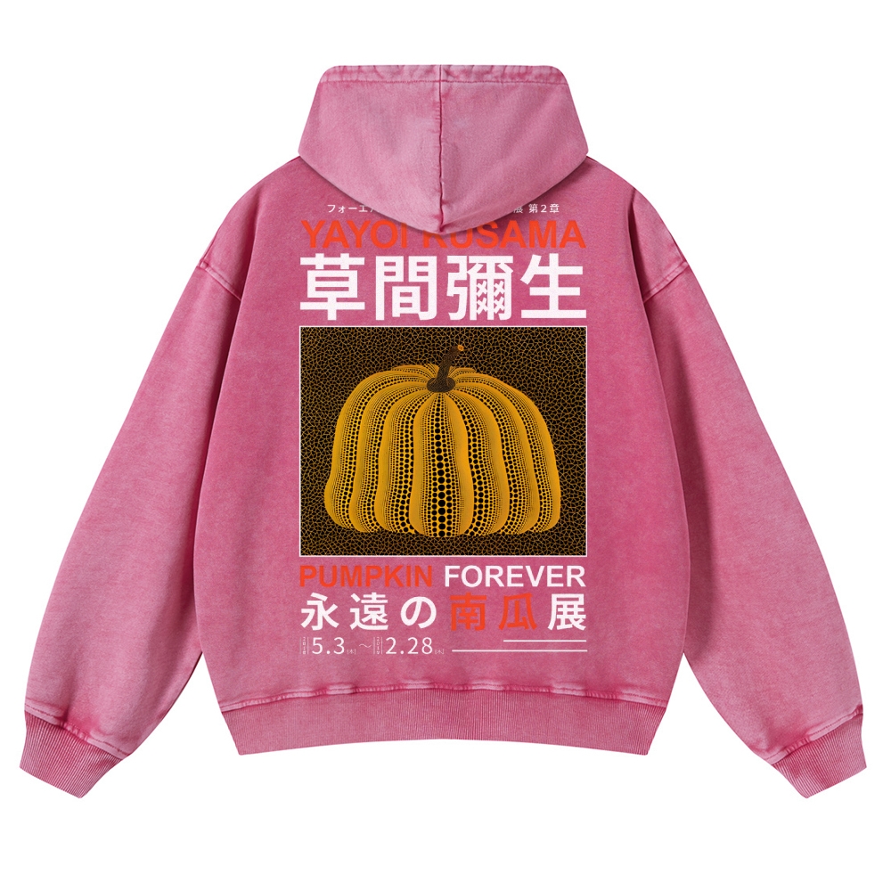 Pumpkin Show Pattern Unisex Fit Vintage Washed Hoodie