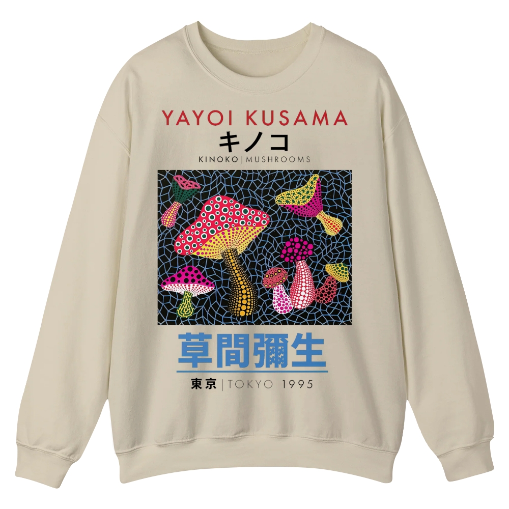 Pink Mushrooms Crew Neck Sweatshirt