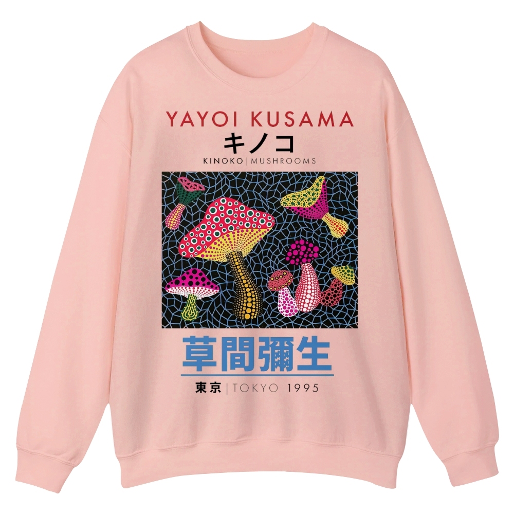 Pink Mushrooms Crew Neck Sweatshirt