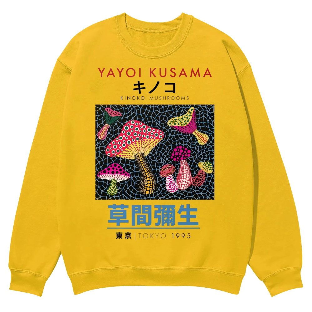 Pink Mushrooms Crew Neck Sweatshirt