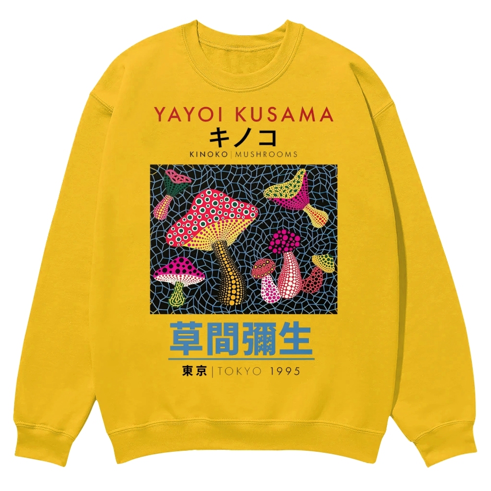 Pink Mushrooms Crew Neck Sweatshirt