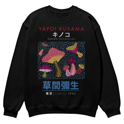 Pink Mushrooms Crew Neck Sweatshirt