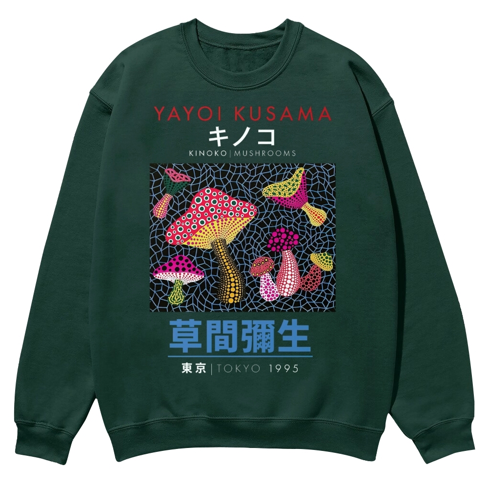 Pink Mushrooms Crew Neck Sweatshirt