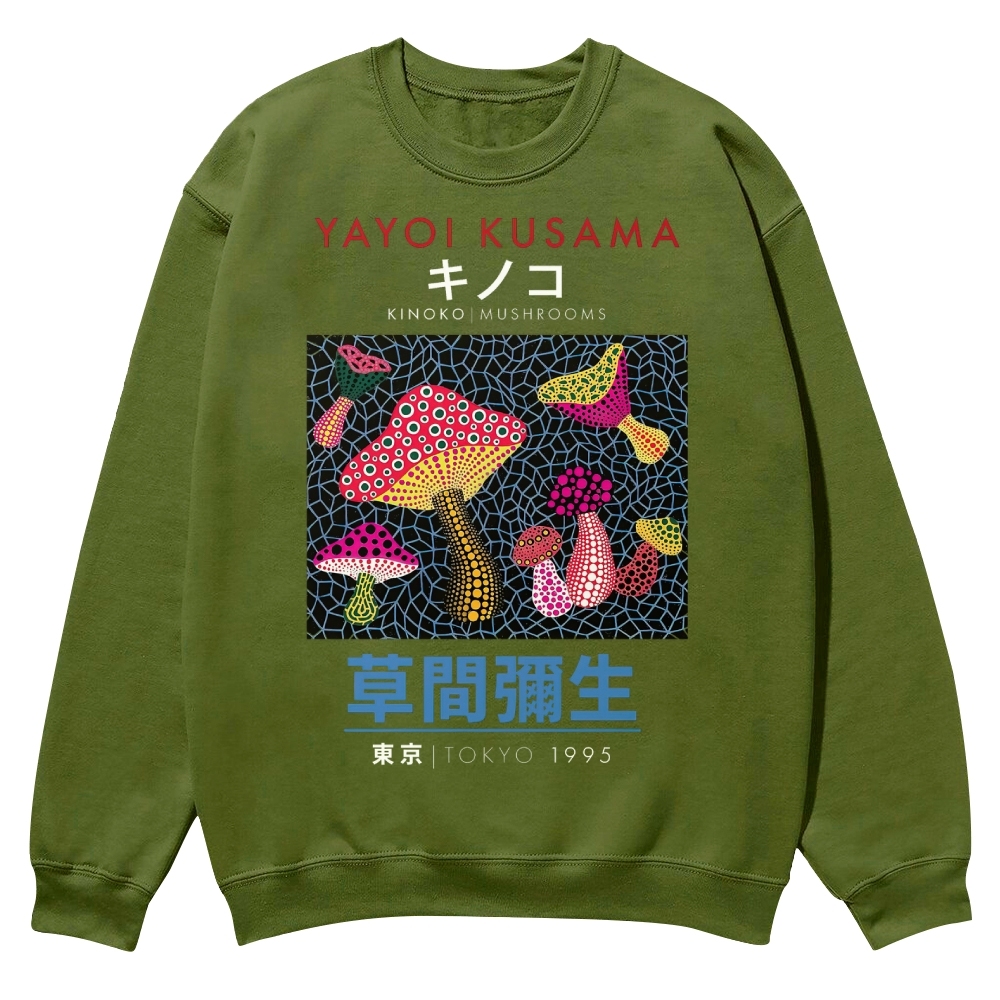 Pink Mushrooms Crew Neck Sweatshirt