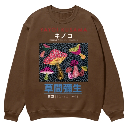 Pink Mushrooms Crew Neck Sweatshirt