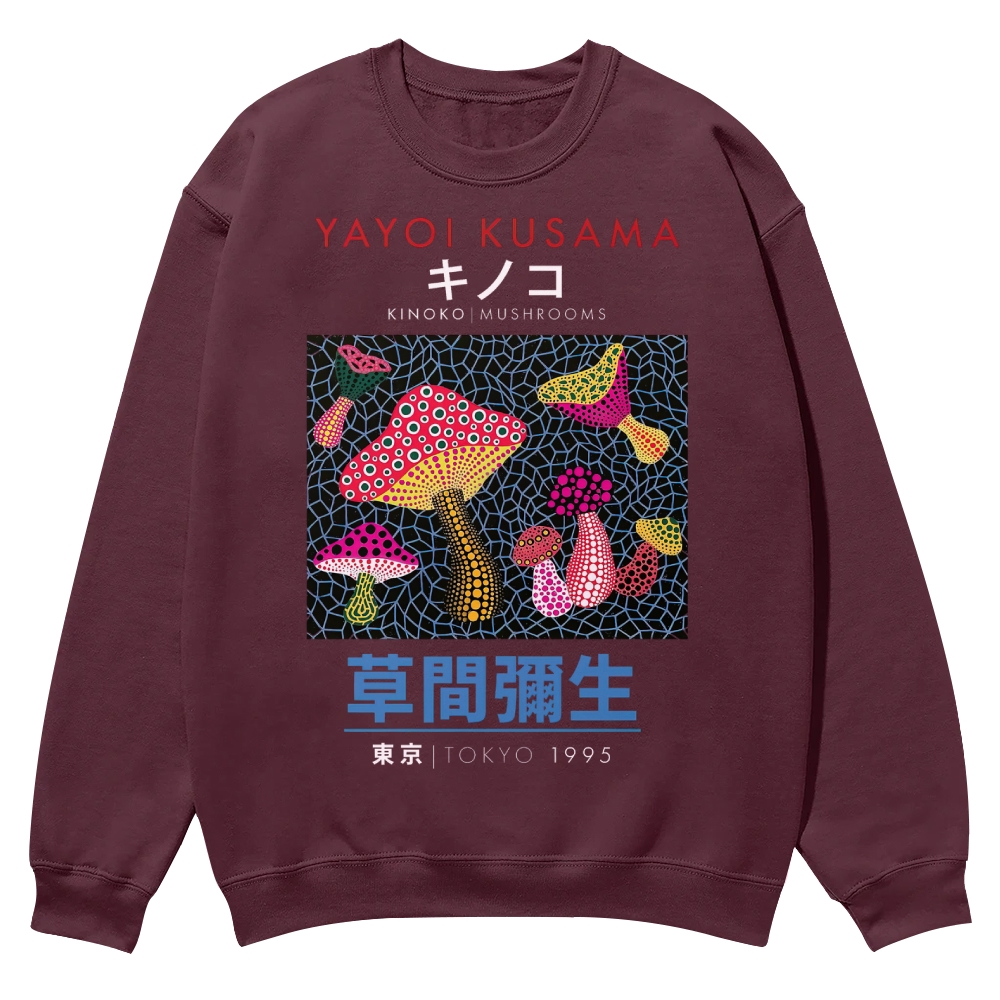 Pink Mushrooms Crew Neck Sweatshirt
