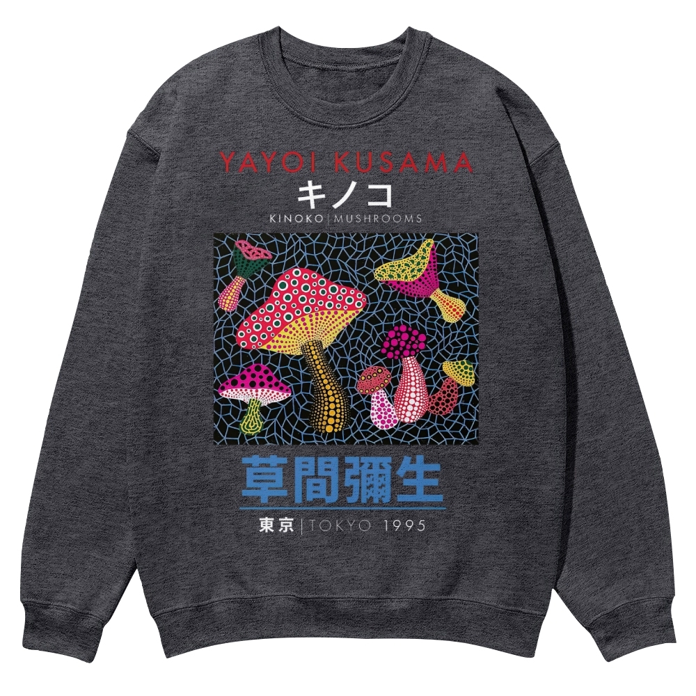 Pink Mushrooms Crew Neck Sweatshirt