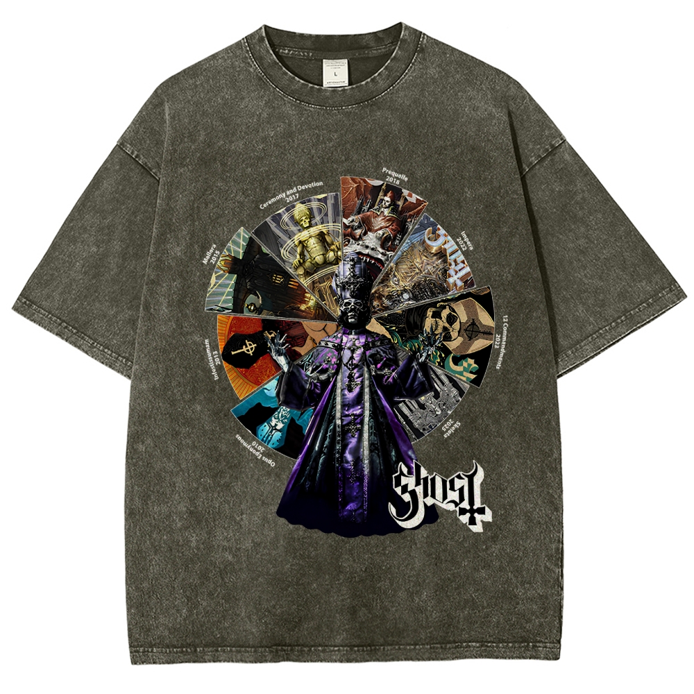 Vintage Music Album Unisex Fit Washed T-Shirt