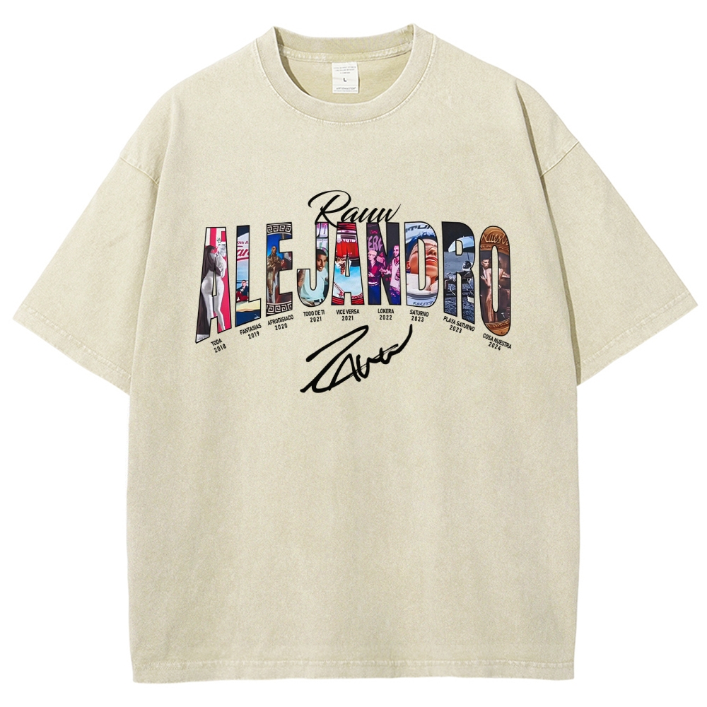 Music Album Unisex Fit Washed T-Shirt