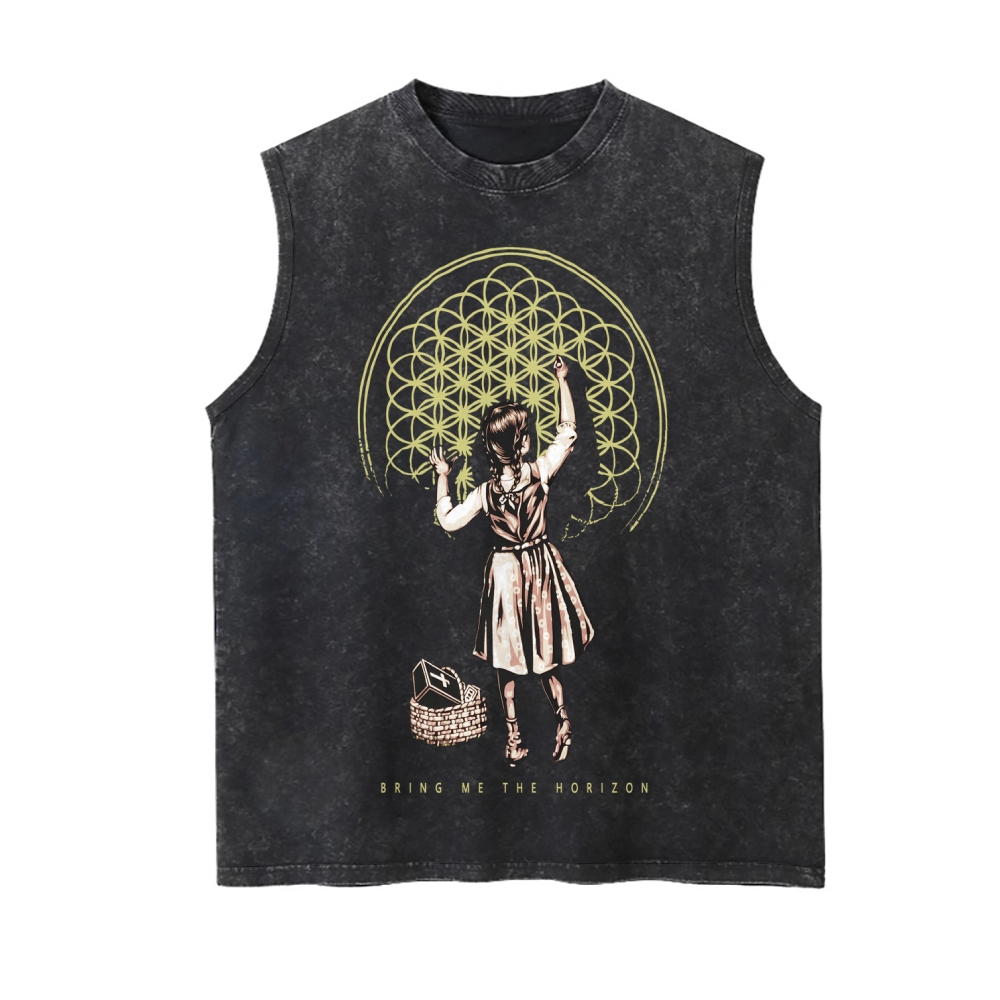 Unisex Fit "Bring Me The Horizo" Washed Vest